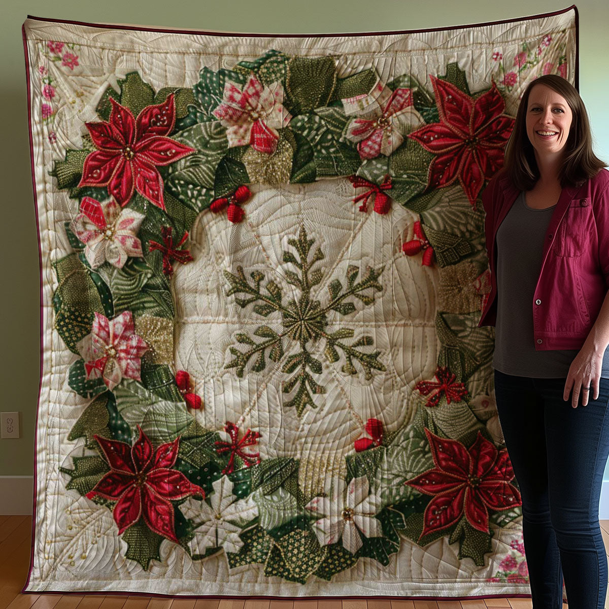 Evergreen Wreath WJ1007011CL Quilt