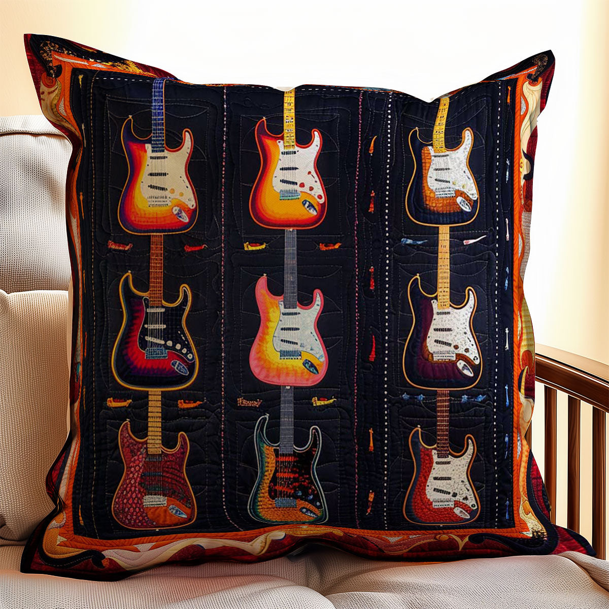 Fiery Guitar WJ1409041CL Quilt Pillow Case