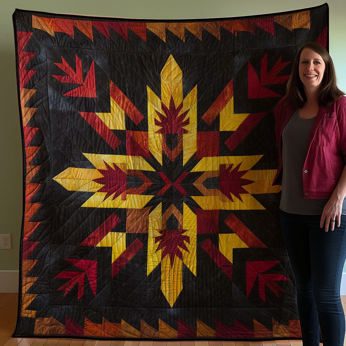 Native American Star WJ1007014CL Quilt