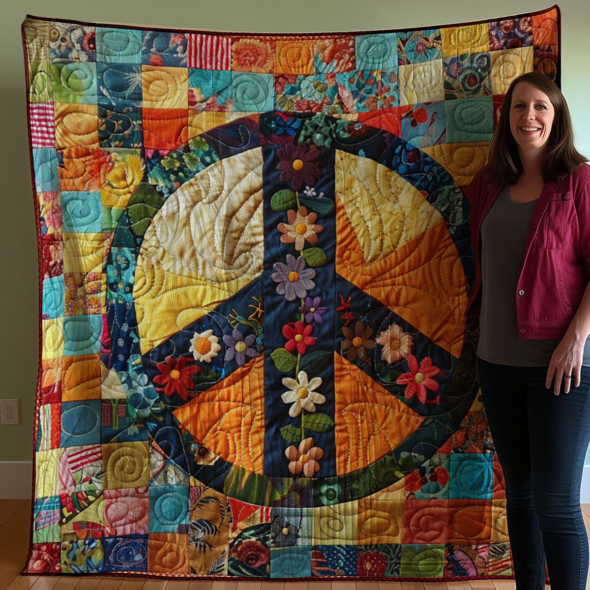 Trippy Hippie Sign WJ0208033CL Quilt