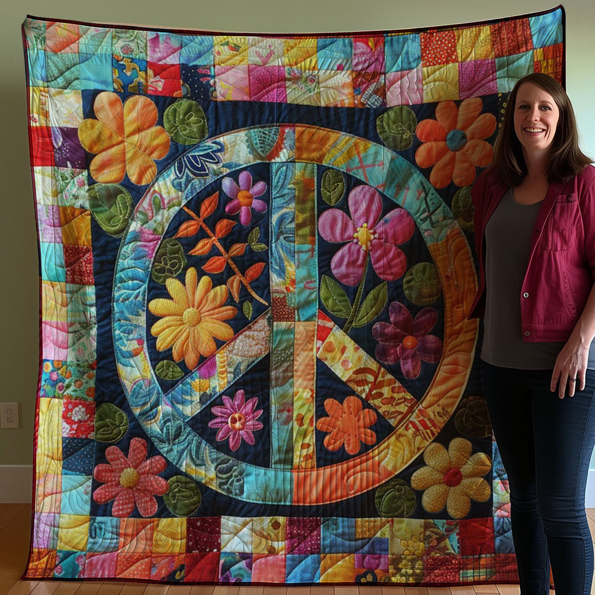 Trippy Hippie Sign WJ0208037CL Quilt