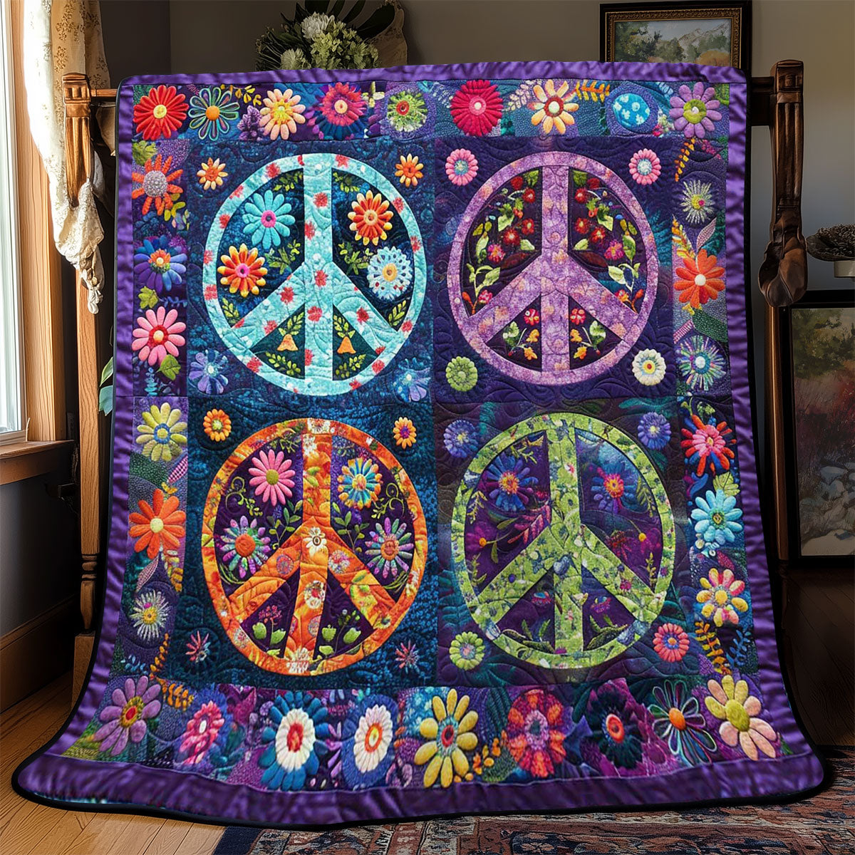 Trippy Hippie Sign WJ0509026CL Quilt