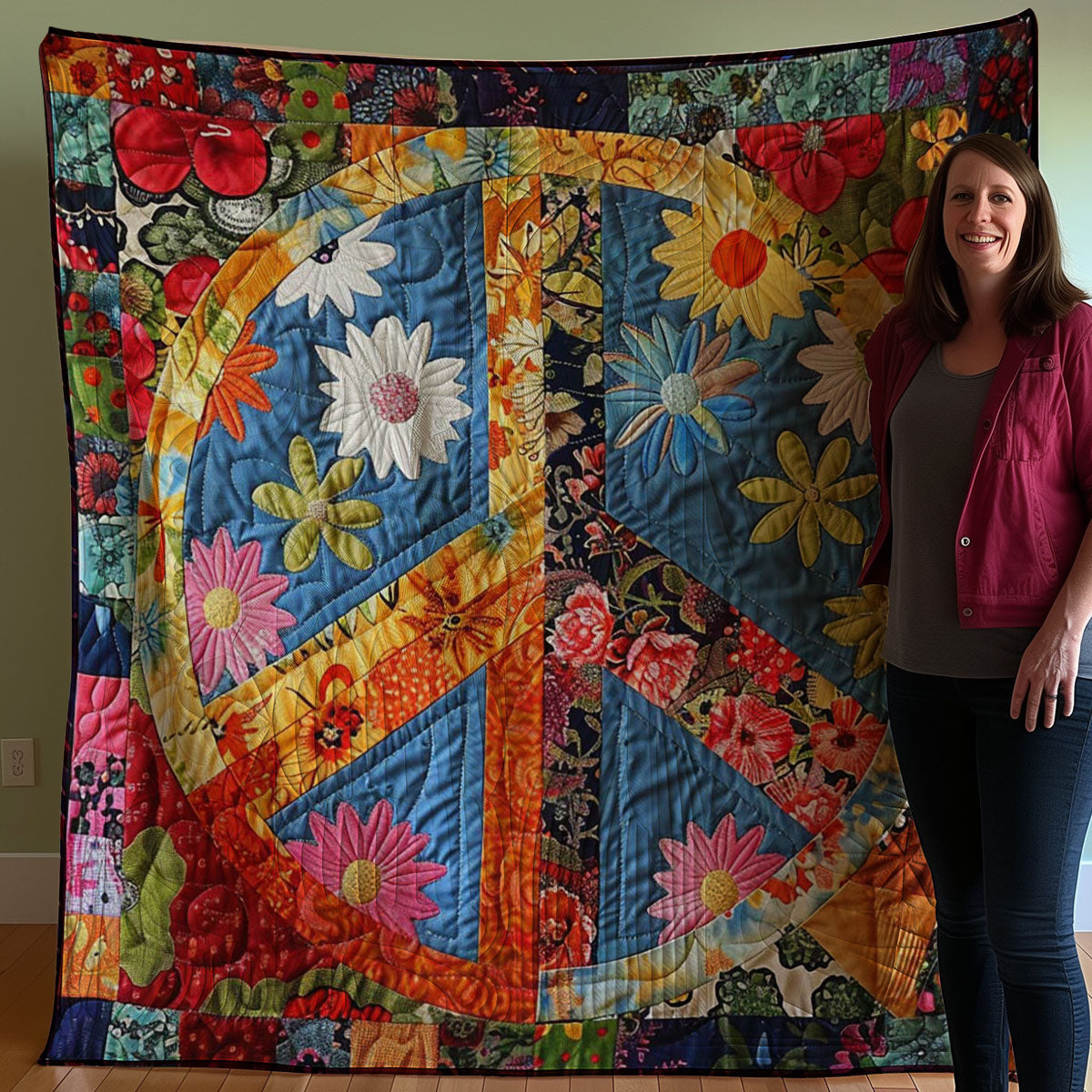 Trippy Hippie Sign WJ1807020CL Quilt