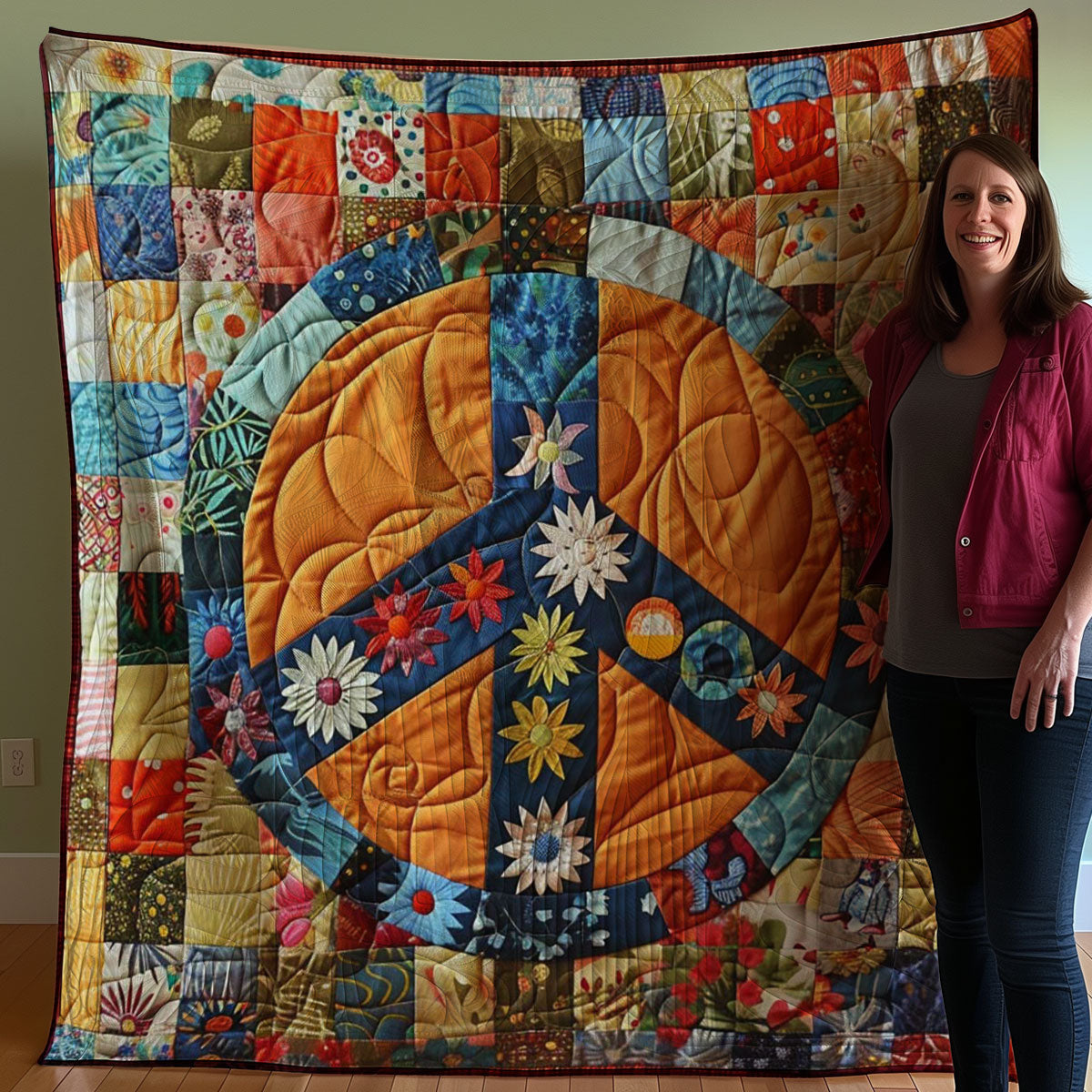 Trippy Hippie Sign WJ3107037CL Quilt