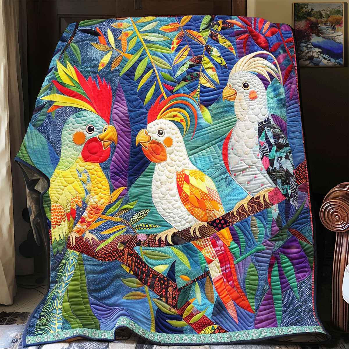Colorful Cockatiels WJ1609003CL Quilt