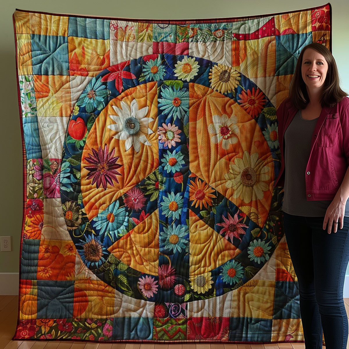 Trippy Hippie Sign WJ2507028CL Quilt