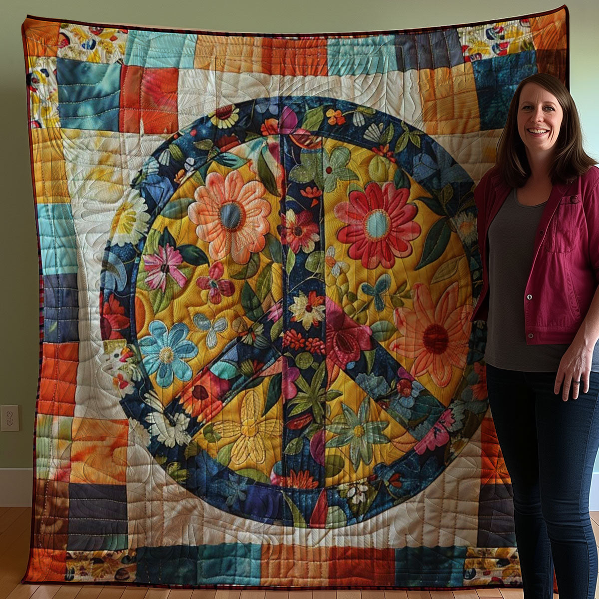 Trippy Hippie Sign WJ2507029CL Quilt