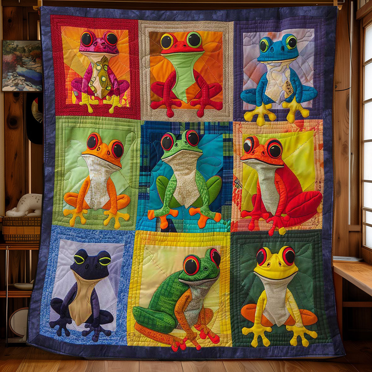 Colorful Frogs WJ2208005CL Quilt