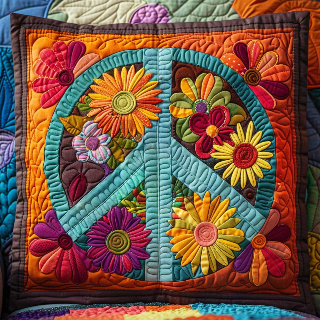 Peace Flower XR2407005CL Quilt Pillow Case