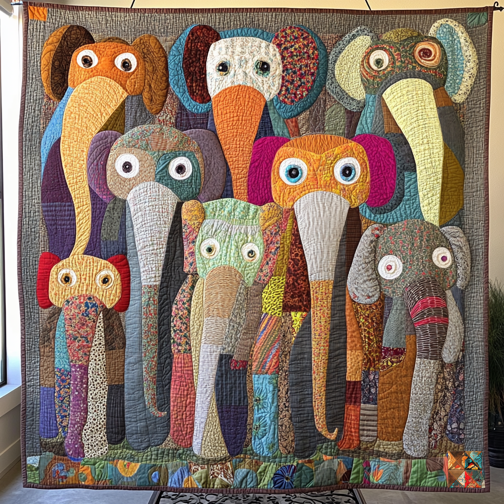 Quirky Elephant WU1212005CL Quilt