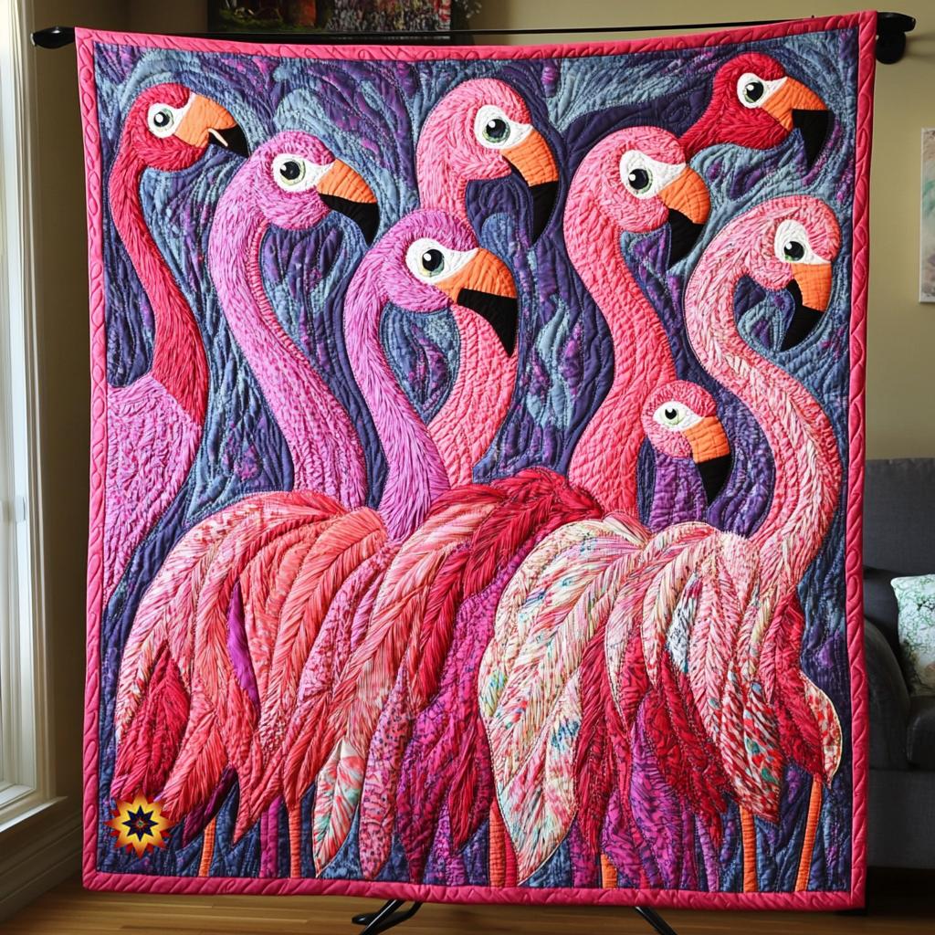 Quirky Flamingo WU1212017CL Quilt