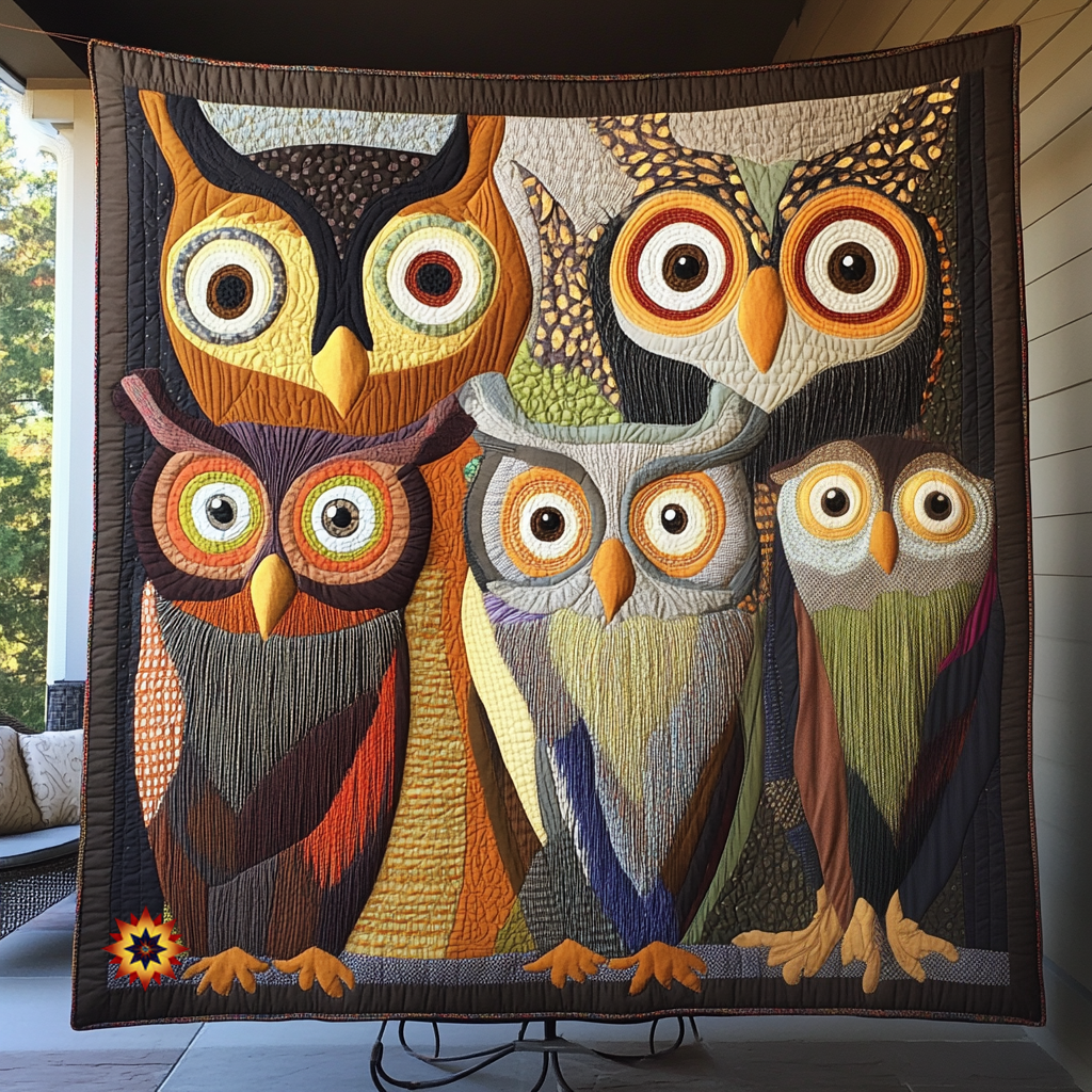 Quirky Owls WU1212012CL Quilt