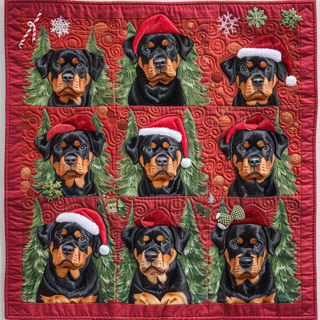 Rottweilers Santa Claus XR1508024CL Quilt