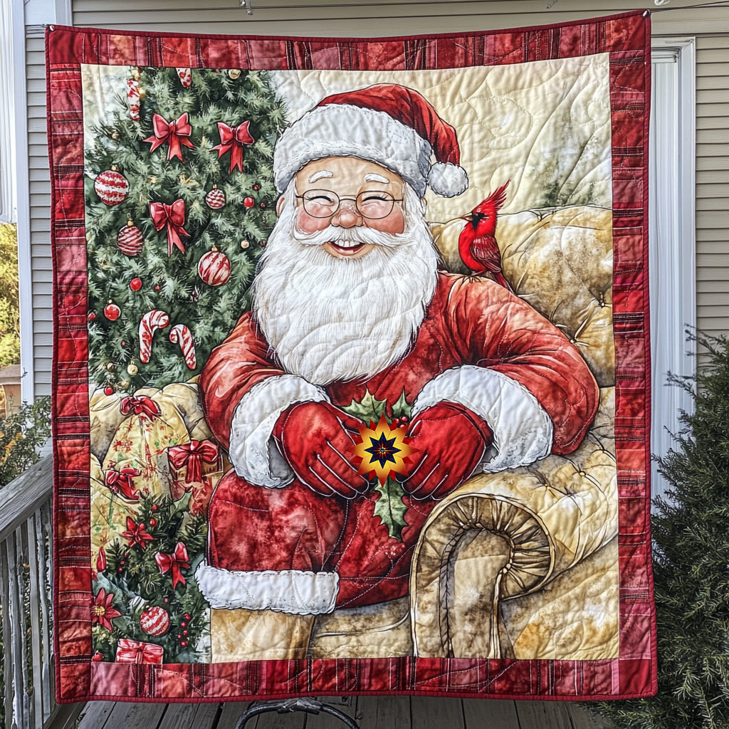 Santa And Cardinal WU0811032CL Quilt
