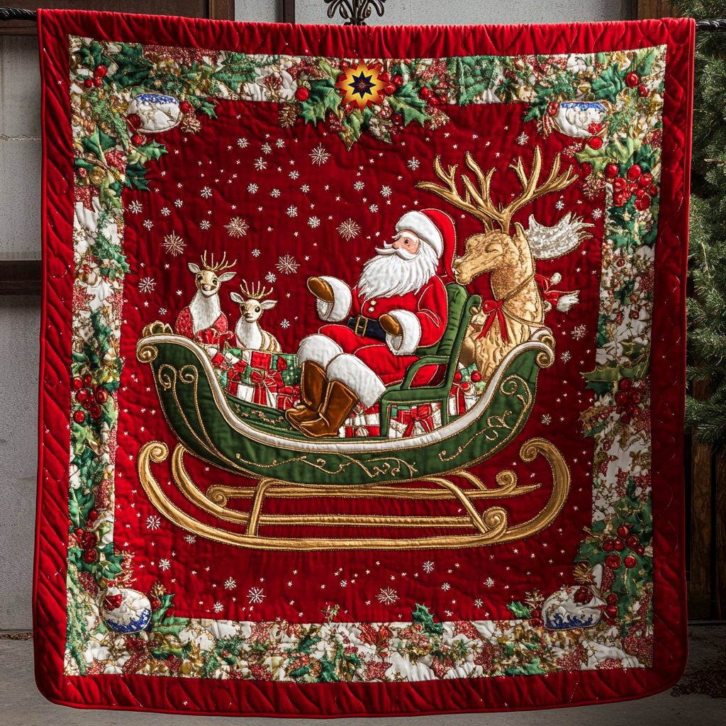 Santa Jingle Bell WU1312013CL Quilt