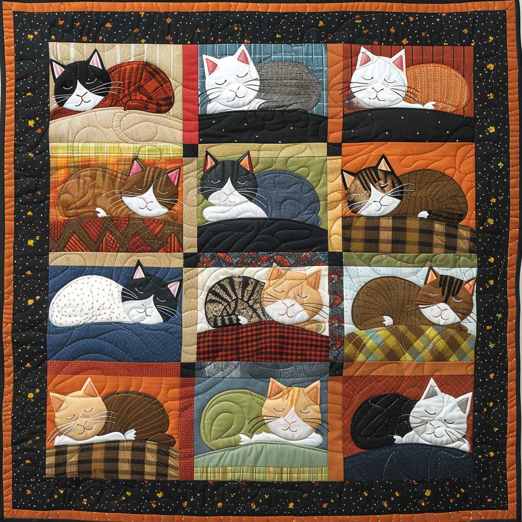 Sleeping Cute Cats XR1508006CL Quilt