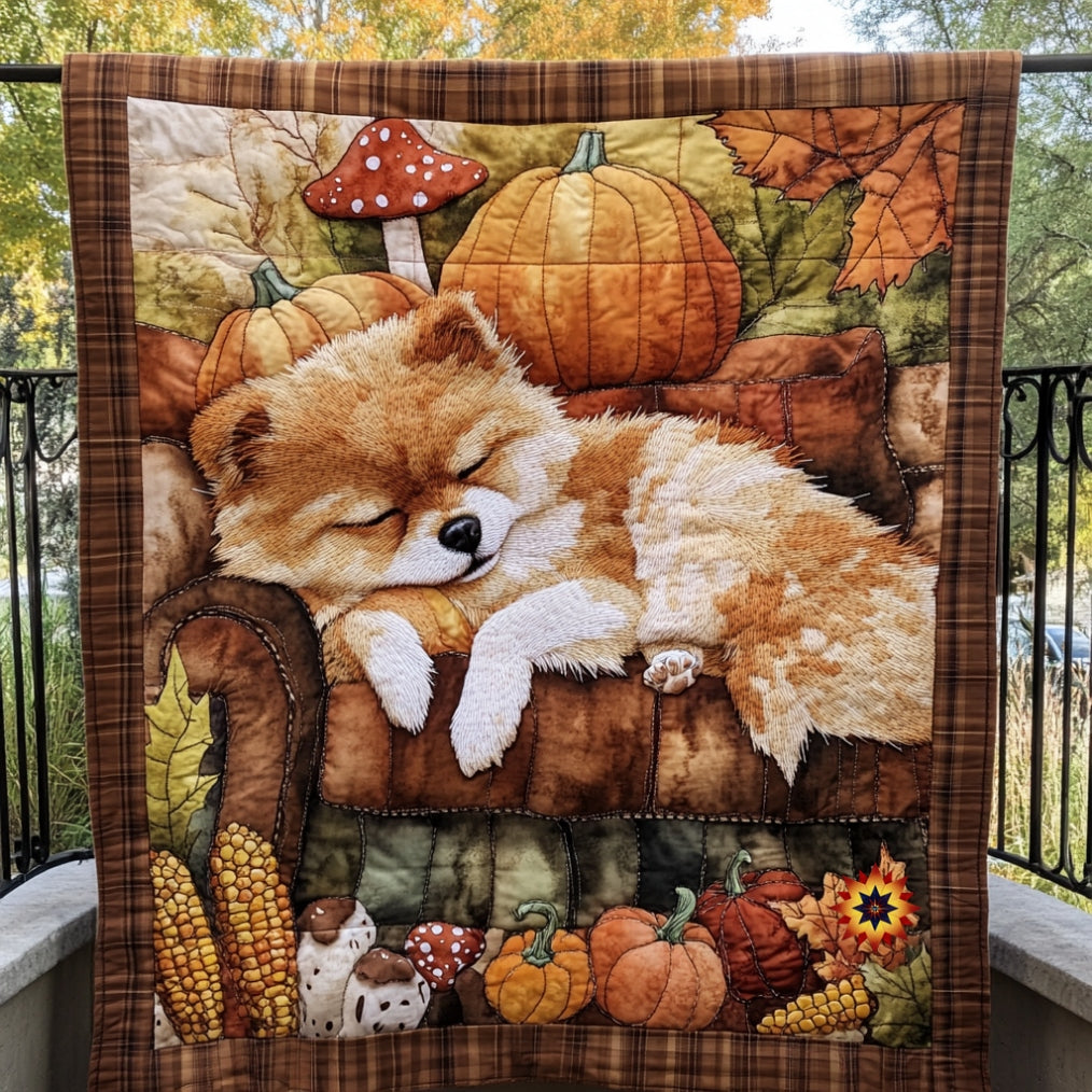 Sleeping Pomeranian WU1712022CL Quilt
