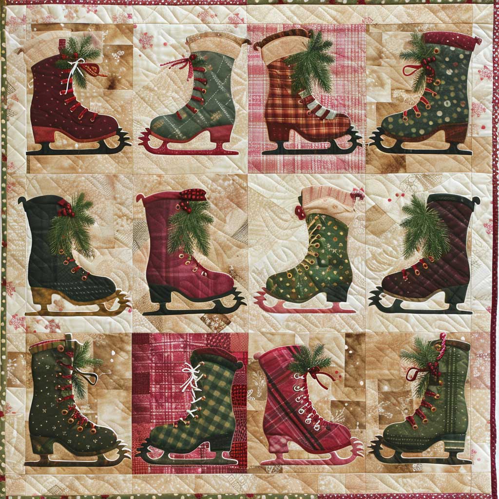 Vintage Ice Skates XR1608012CL Quilt