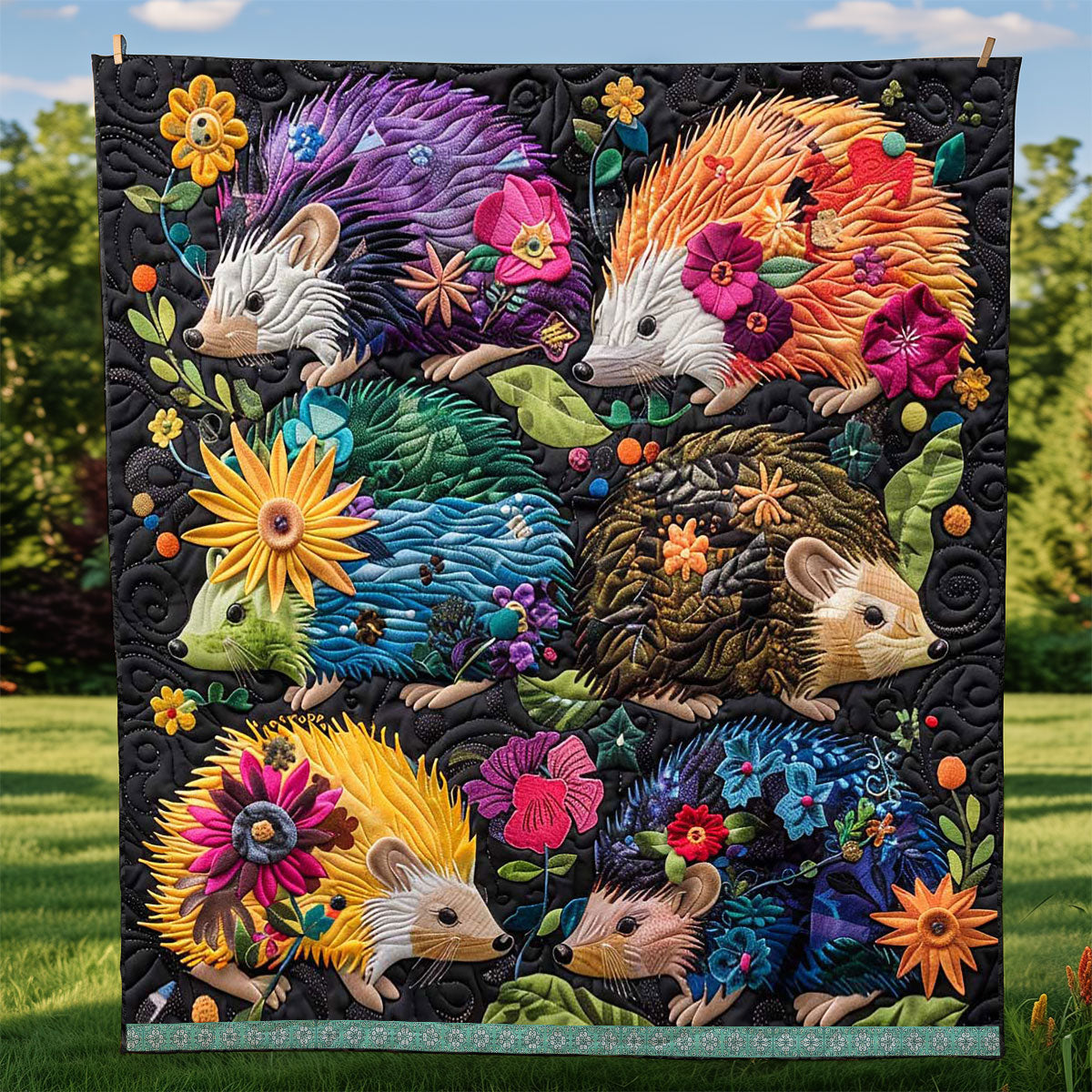 Floral Hedgehog WP0509017CL Quilt