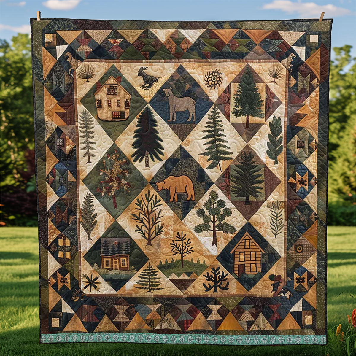 Hexagon Hunting Collection WP0509022CL Quilt