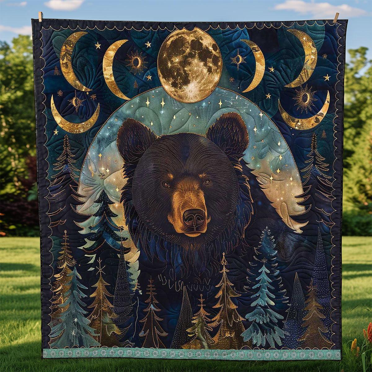 Moon Black Bear WP0509028CL Quilt
