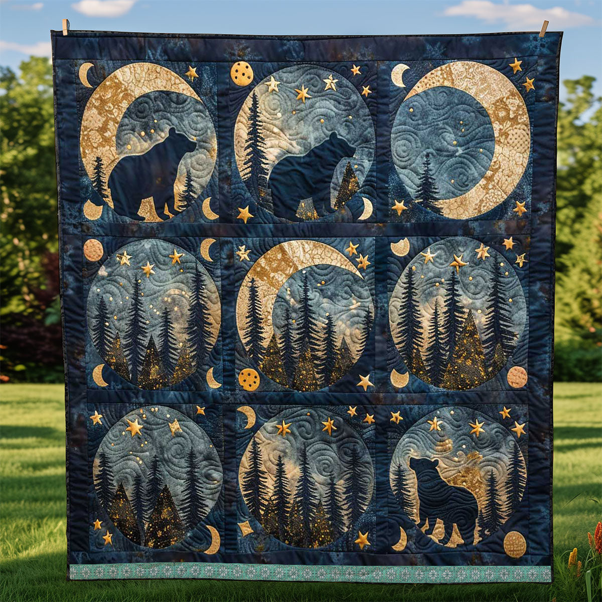 Moon Phase Bear WP0509029CL Quilt