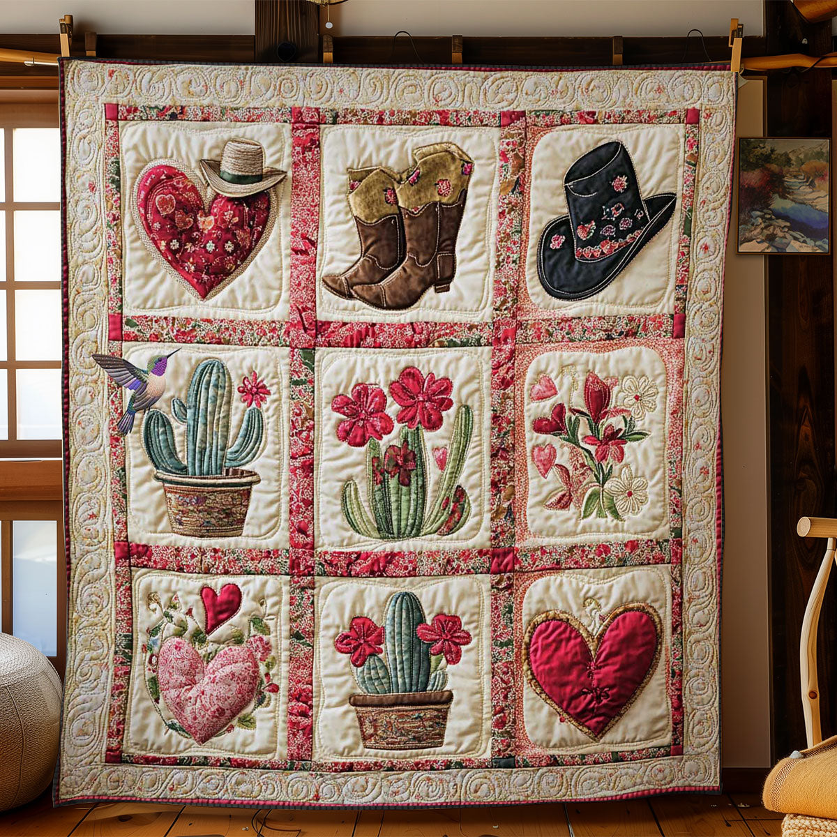 Cowboy’s Cactus Valentine WN0412064CL Quilt