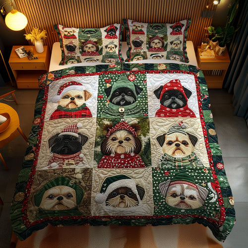 Shih Tzu Christmas Delight WN1210043CL Duvet Cover Set