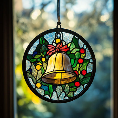 Jingle Bell WJ1211048CL Stained Glass Suncatcher