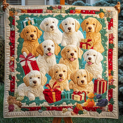 Golden Retriever's Gift Adventure WN0910055CL Quilt