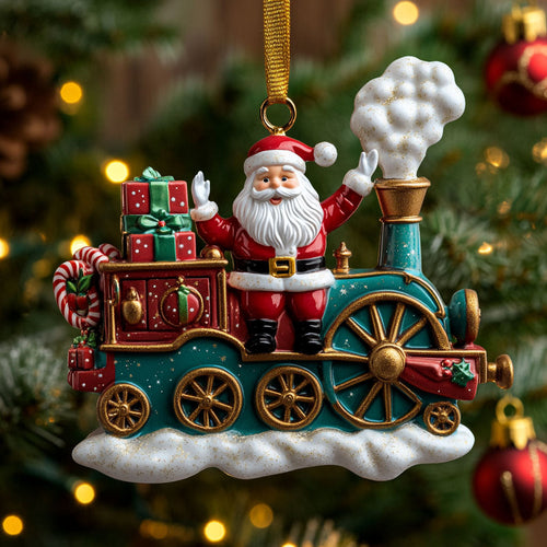 Santa Cozy Train CW2311029CL Christmas Ornament