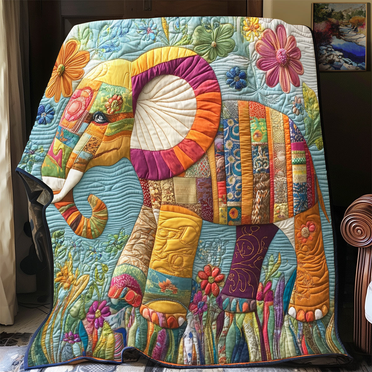 The Festival Elephant YR0206001CL Quilt