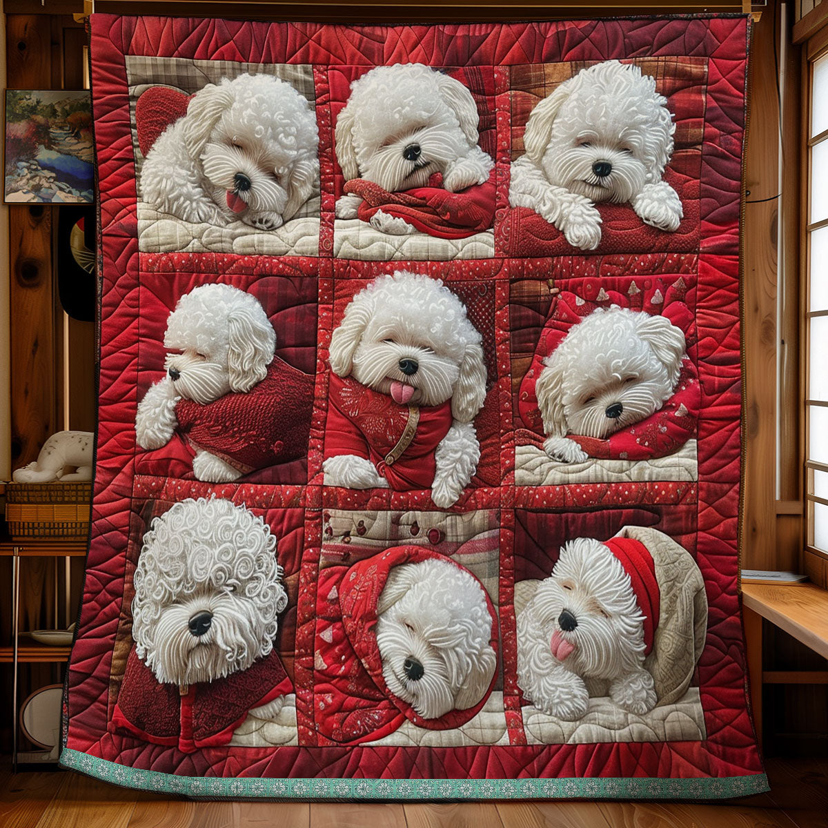Bichon Frise Lazy WN1209074CL Quilt