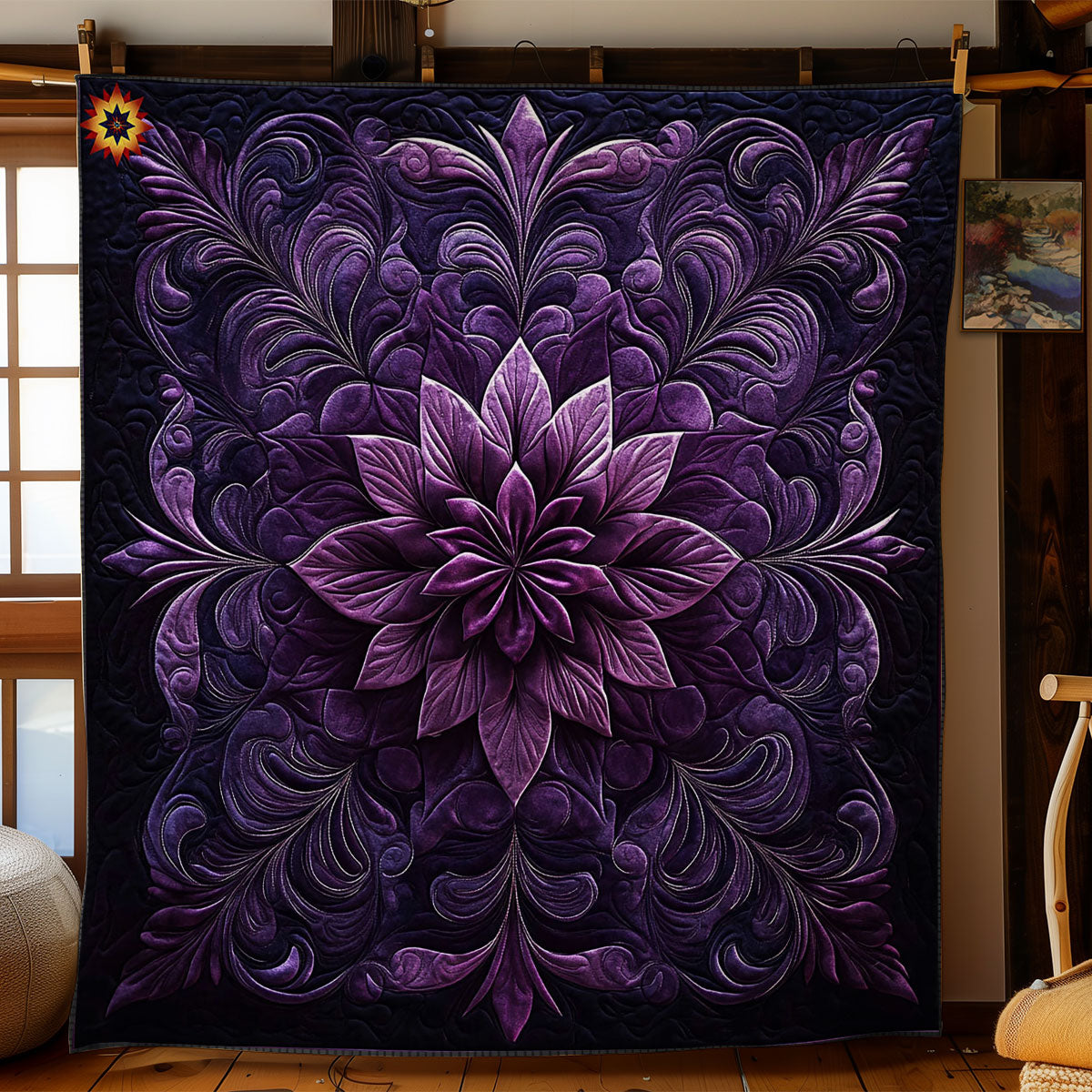 Mystic Purple FLower WY0912011CL Quilt