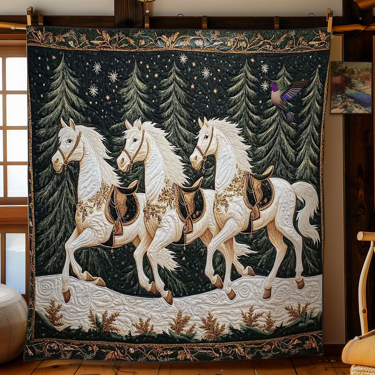 Golden Saddle Horse WN0512009CL Quilt