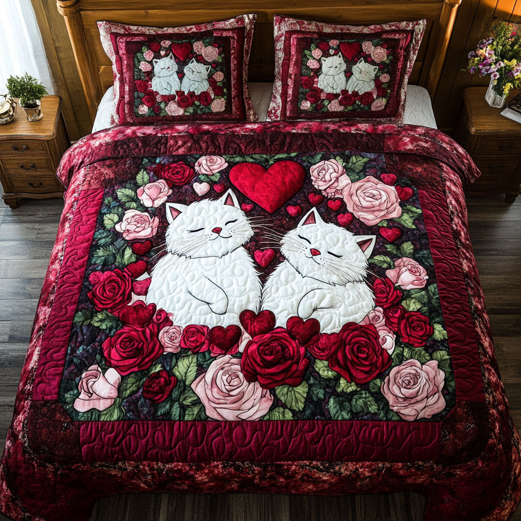 Couple White Cat WY0502059CL Duvet Cover Set