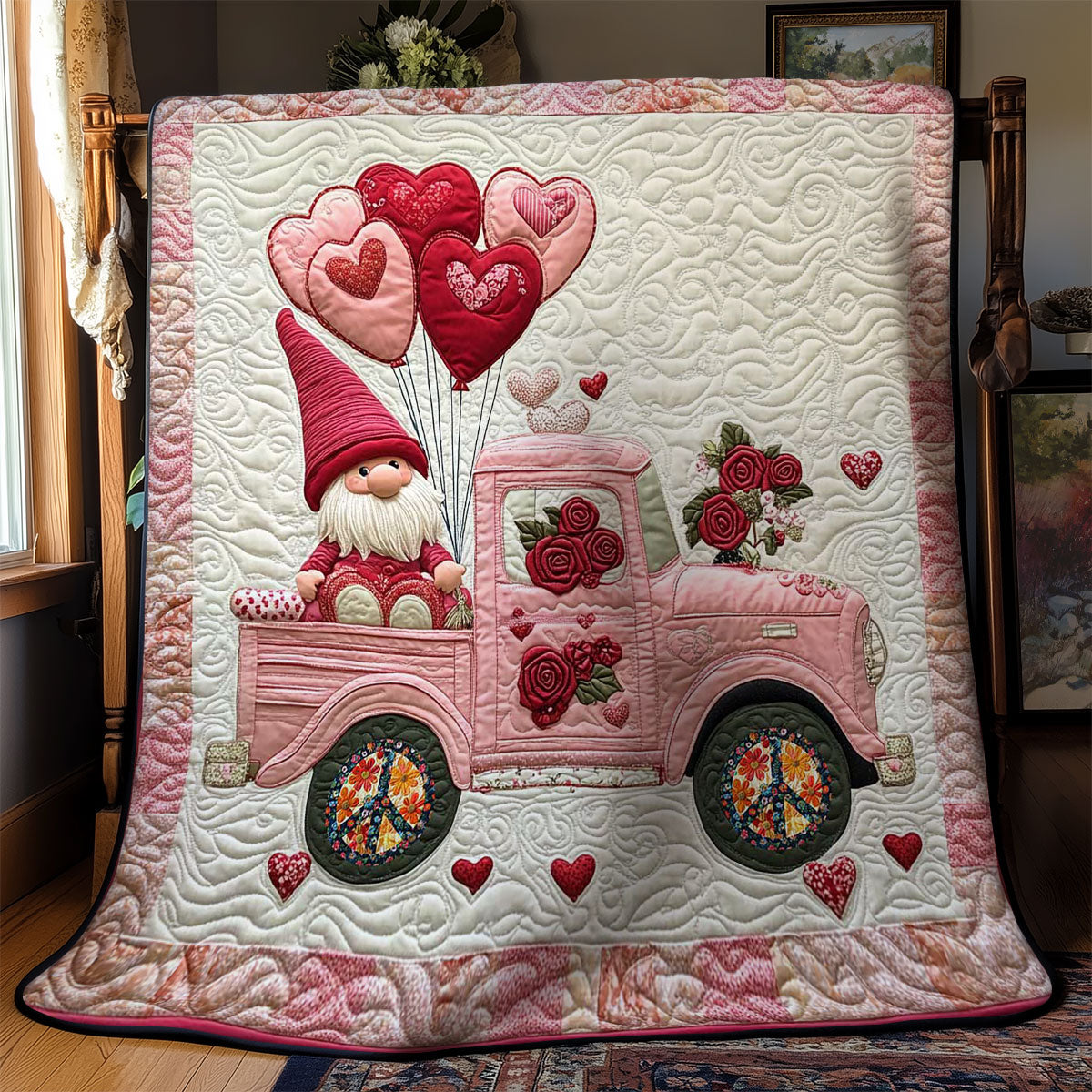 Love Gnome Truck WN0412029CL Quilt