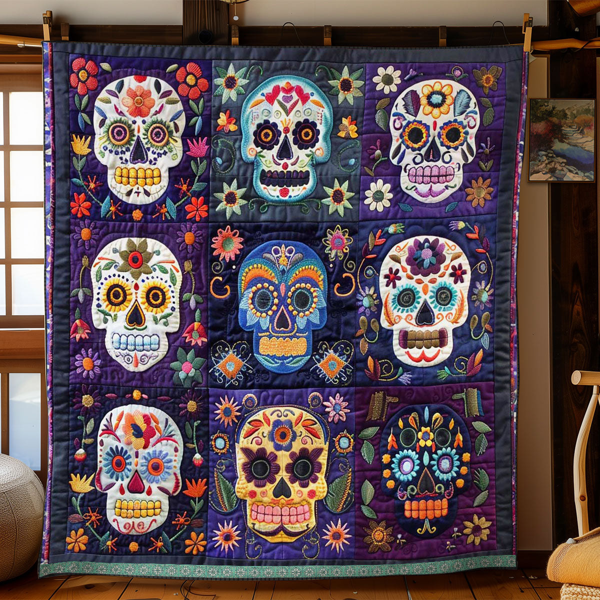 Calavera Sugar Skulls WJ2009004CL Quilt