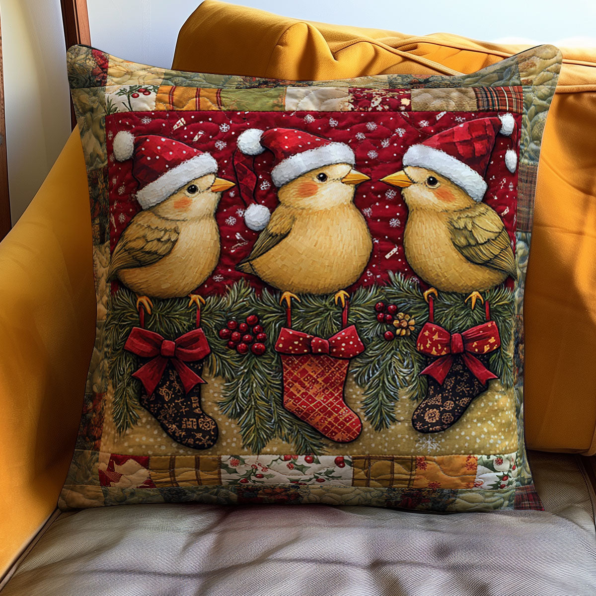 Christmas Bird WJ1510029CL Quilt Pillow Case