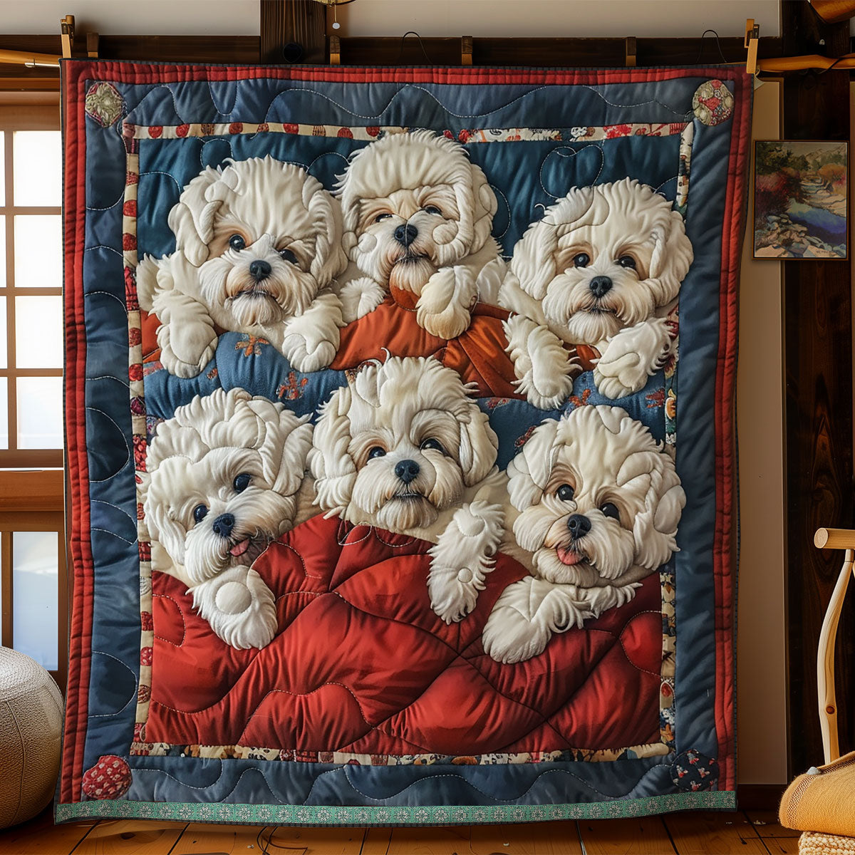 Bichon Frise Cuddle WN1909076CL Quilt