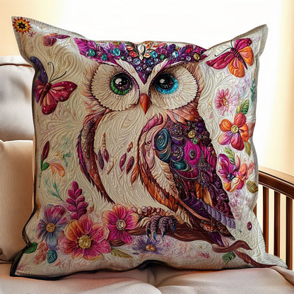 Flower Owl WY0912076CL Quilt Pillow Case