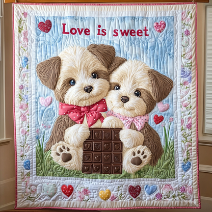 Sweet Yorkie Love WG1001047CL Quilt