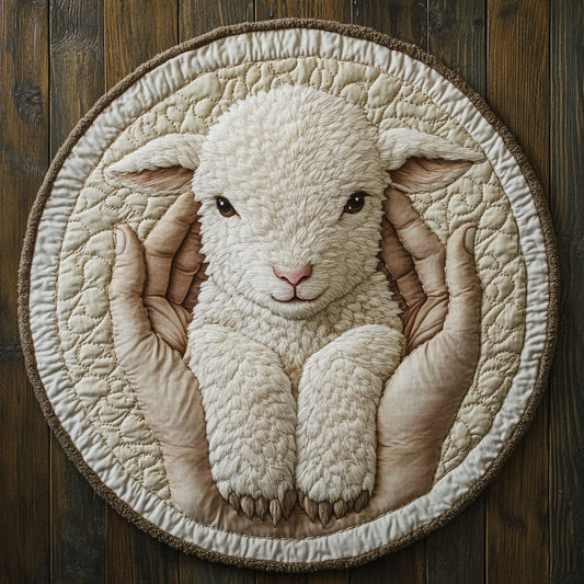 White Lamb CP1606008CL Quilted Round Mat