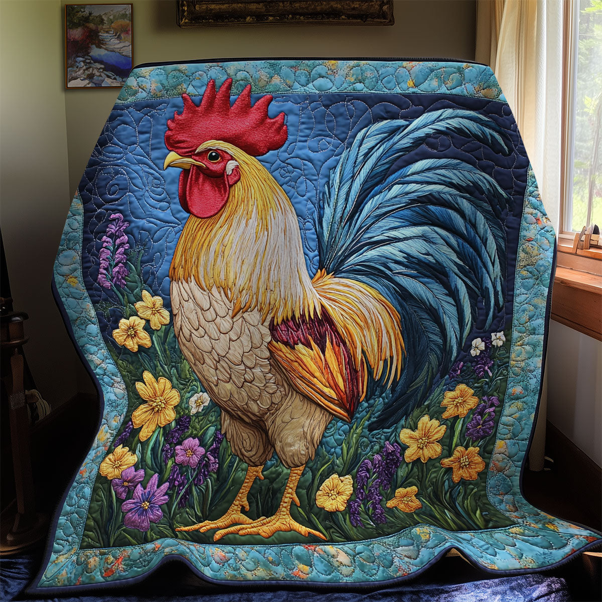 Blue Chicken WY1911062CL Quilt