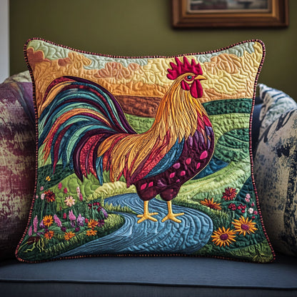 Rooster Flower WT2803045CL Quilt Pillow Case
