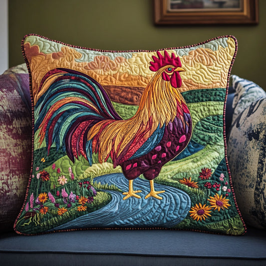 Rooster Flower WT2803045CL Quilt Pillow Case