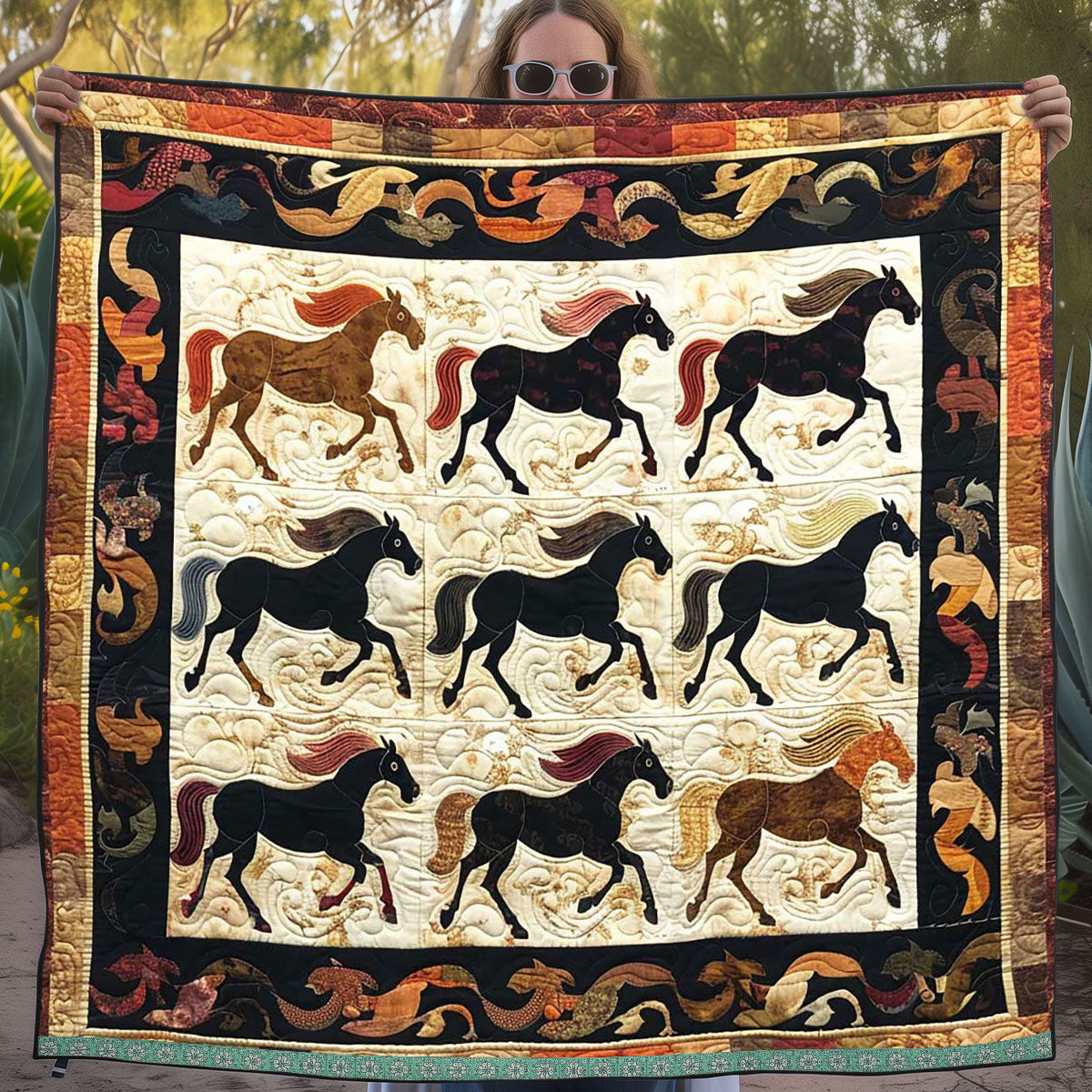 Horse Native American WJ1909009CL Quilt