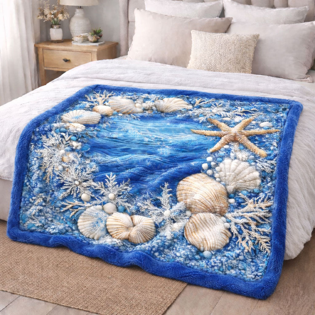 Seashell Charm CW2601008CL Faux Fur Throw Blanket