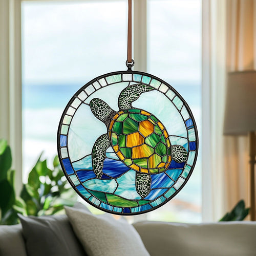 Turtle WJ2211048CL Stained Glass Suncatcher