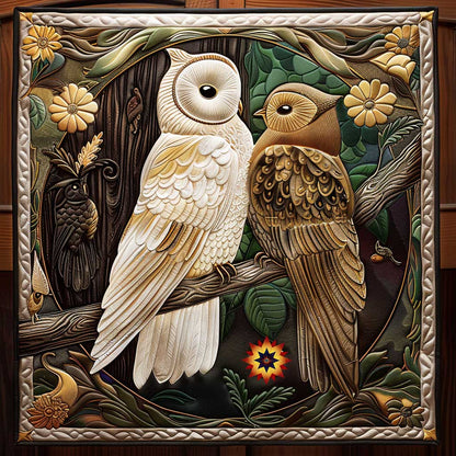 Elegant Contrast Owl Couple WP1210026CL Quilt